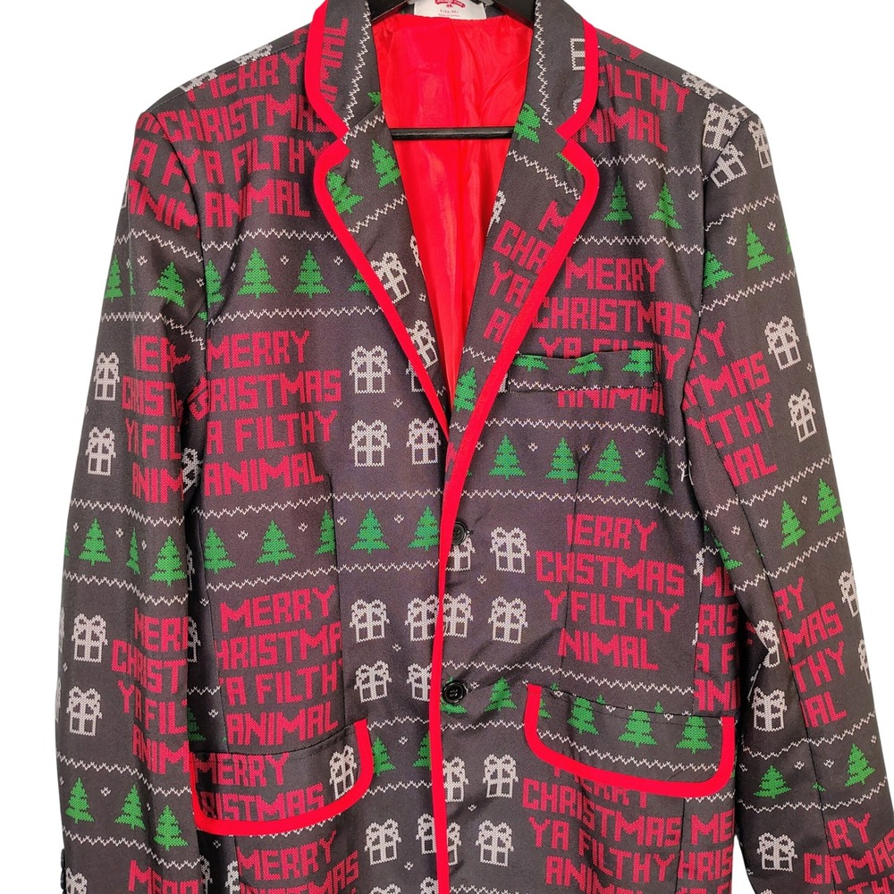 Holiday Time Merry Christmas Ya Filthy Animal Blazer Jacket ‎ Mens S home alone